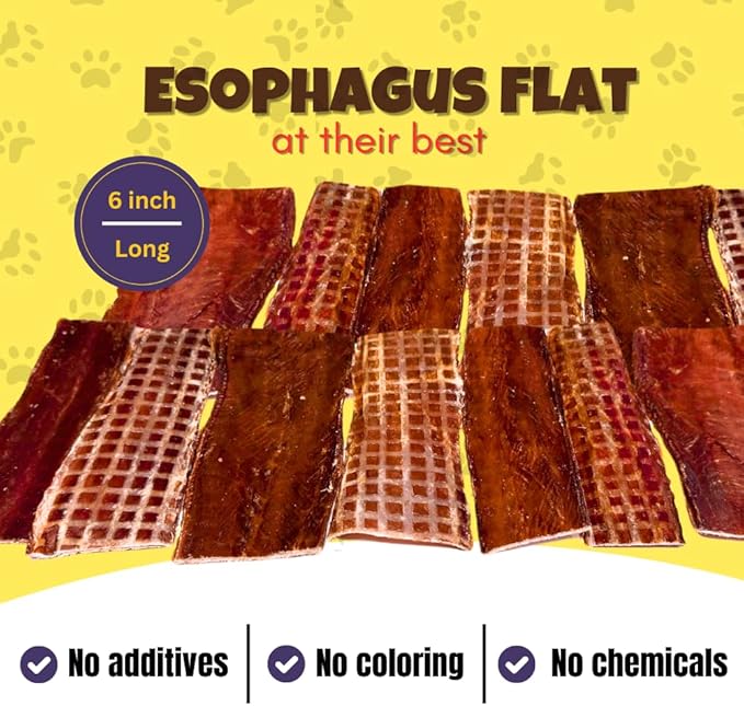 Woofley's - Esophagus Jerky (15 Count)- Gullet Sticks for Dogs - Safe Jerky Dog Chews -Easily Digestible Dog Bully Sticks