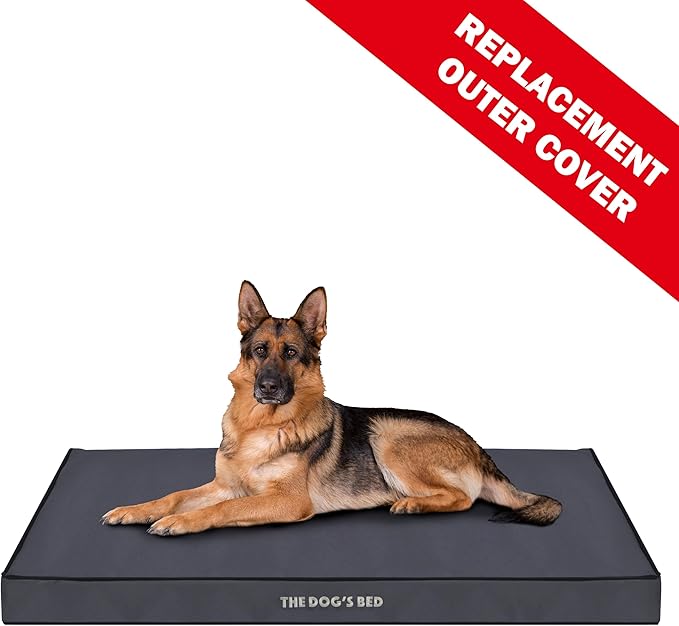 The Dog's Bed Replacement Outer Cover (No Mattress) for XL Grey with Black Trim (Easy Clean Cover) 3.5 Inches Waterproof Orthopedic Dog Bed