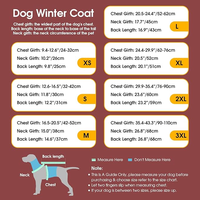 Dog Winter Coat Warm Padded Puppy Jacket Windproof Water Resistant Clothes for Small Medium Large Pets Christmas Sweater Outfit Vest(Red, XS)