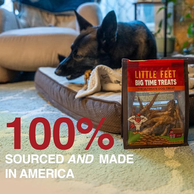 Chicken Feet Dog Treats - Single Bag - 15 Pieces - 100% Sourced and Made in USA
