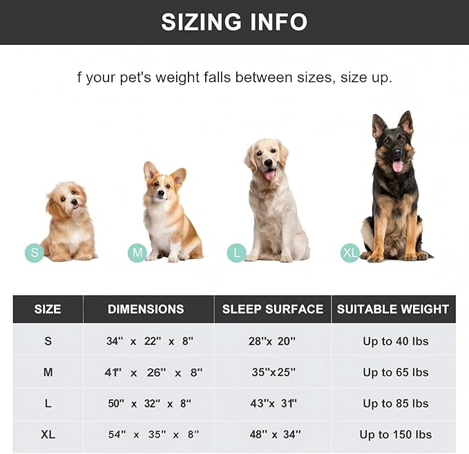 Cooling Elevated Dog Bed with Non-Slip Floor Protectors & Breathable Mesh, Raised Indoor & Outdoor Dog Cot Hammock, 34" L x 22" W x 8" Th, Small, Green