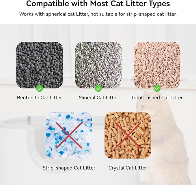 FuroomateCare F8 Self-Cleaning Cat Litter Box – Large Capacity, Open-Top Design for Multi-Cat Homes, Enhanced Safety Features Includes Trash Bags