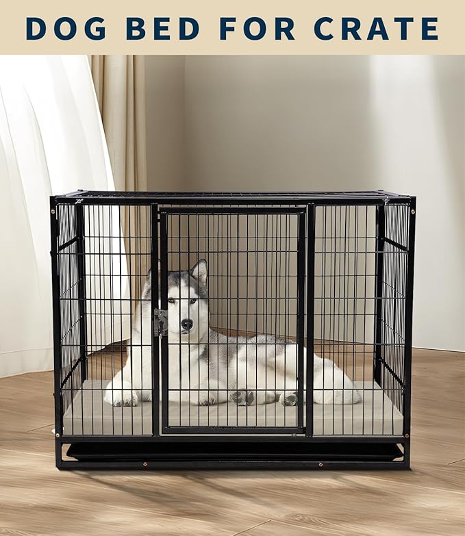 Dog Bed Medium Size Dog, Outdoor Faux Leather Pet Beds with Waterproof Covers, Orthopedic Large Pet Crate Mat