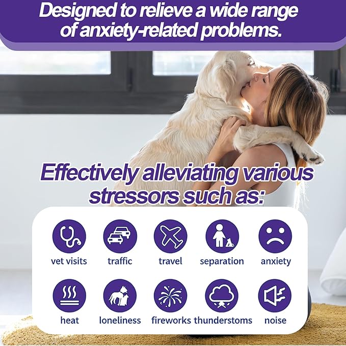 Dog Calming Pheromones Diffuser & 6 in 1 Kit Appeasing Dog Pheromone Diffuser to Calm (2 Plug in+4 x48ml Refill) Dog Calming Diffuser Anxiety Reduce Aggression Fighting Barking Stress 120 Day Supply