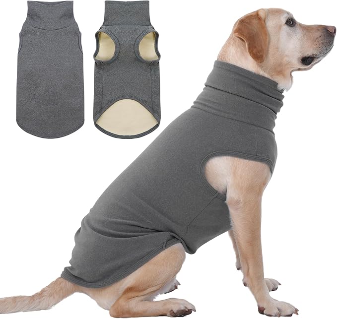 IECOii XXXL Dog Sweater - Snug Dog Turtleneck Sweater, Grey,XXX-Large, Warm Christmas Winter Pullover Sweatshirt,Machine Washable Fleece, Extra Stretchy for Extra Large Dogs Like Labrador,Doberman
