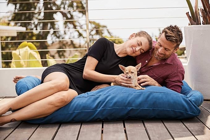 K9 Ballistics Tough Bolster Nesting Pillow X-Large Sofa Dog Bed with Removable Washable Cover - Durable, Water Resistant with Nonskid Bottom 54"x38", Sandstone