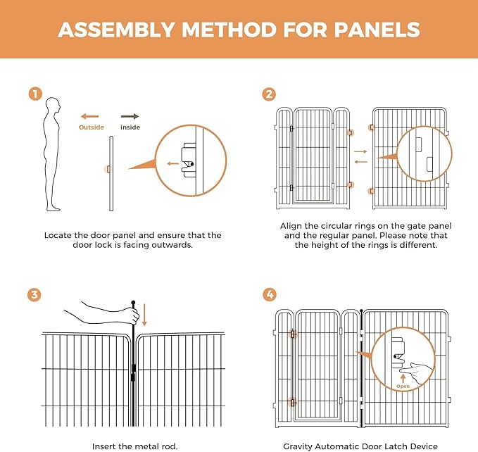 FXW Dog Gate Extra Wide Designed for Indoor Use, Adjustable Width Up to 165-inch Wide (45" H 6 Wire Panels for Large Dogs), White
