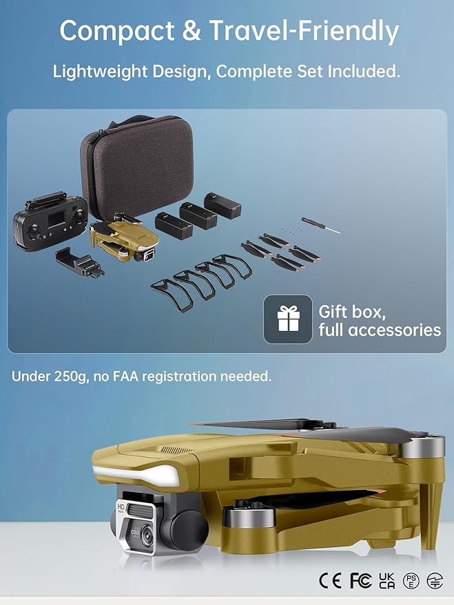 2650 ft Long Range Super Enduring Brushless Motor Drone with 84 Mins Super Long Flight Time, Drone with 4K HD Camera for Beginners, CHUBORY A77 WiFi FPV Quadcopter, Follow Me, Auto Hover, 3 Batteries