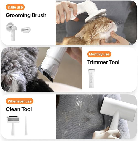 Neakasa S1 PRO 5 in 1 Dog Grooming Kits, 3L Capacity Pet Grooming Vacuum with Dog Clippers, Pet Grooming Tools for Shedding, Home Cleaning