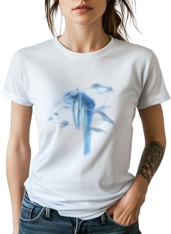 Womens Cotton Short Sleeve Graphic T-Shirts Round Neck Casual Tops for Trendy Fashion Graphic Print Tees