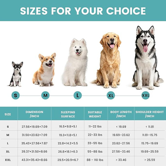 Dog Beds for Small Dogs 28x20 Inch, Comfort-Sided Orthopedic Dog Bed Couch with Breathable Shredded Memory Foam, Faux Rabbit Fur Pet Bed, Non-Detachable, Non-Slip, Machine Washable