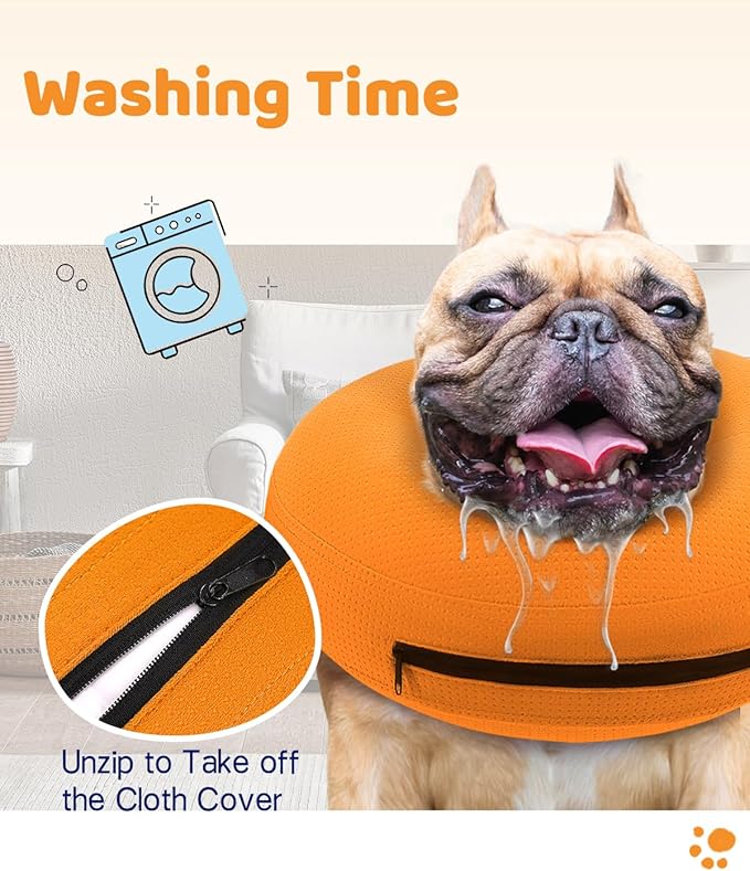 Supet Inflatable Cone Collar Alternative, Dog Donut Collar Recovery ECollar to Stop Licking, Soft Cone for Small to Large Dogs