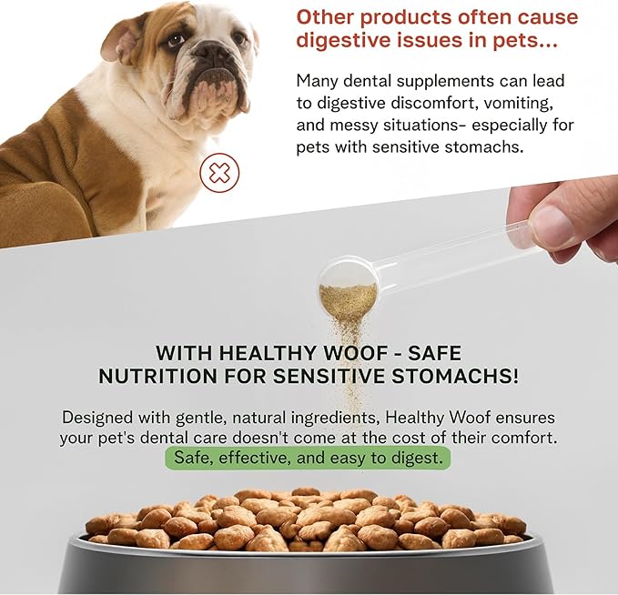 Dogbiotics Dental Powder for Dogs - Complete Oral Care Bone Broth, Dog Teeth Cleaning Powder, Tartar Remover, Fresh Breath, Sensitive Stomach Support, Dental Care, 4.2 oz, 60 Scoops