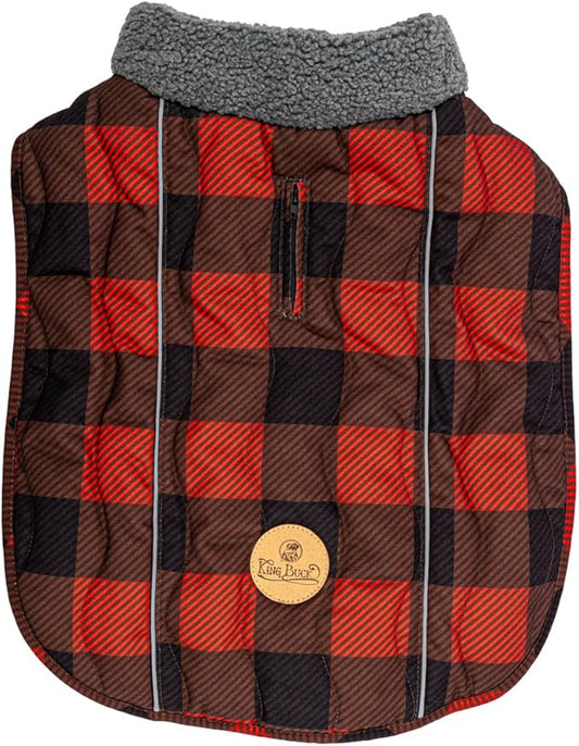 King Buck Quilted Dog Jacket, Buffalo Red, M/L, KB-QJKT-RDBFL-M/L-1