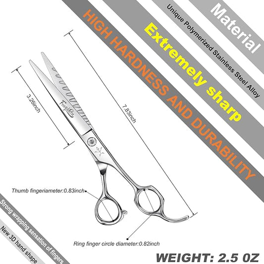 High-end Professional Dog Grooming Scissors Pet Grooming Shears 7 Inches Extremely Very Sharp Made Of Stainless Steel Alloy By Hand For Dog Cat Groomer