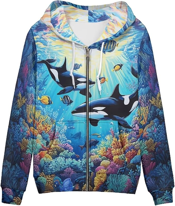 WELLFLYHOM Women Y2K Hoodie Zip Up Sweatshirt Vintage Jackets Hooded Cardigan