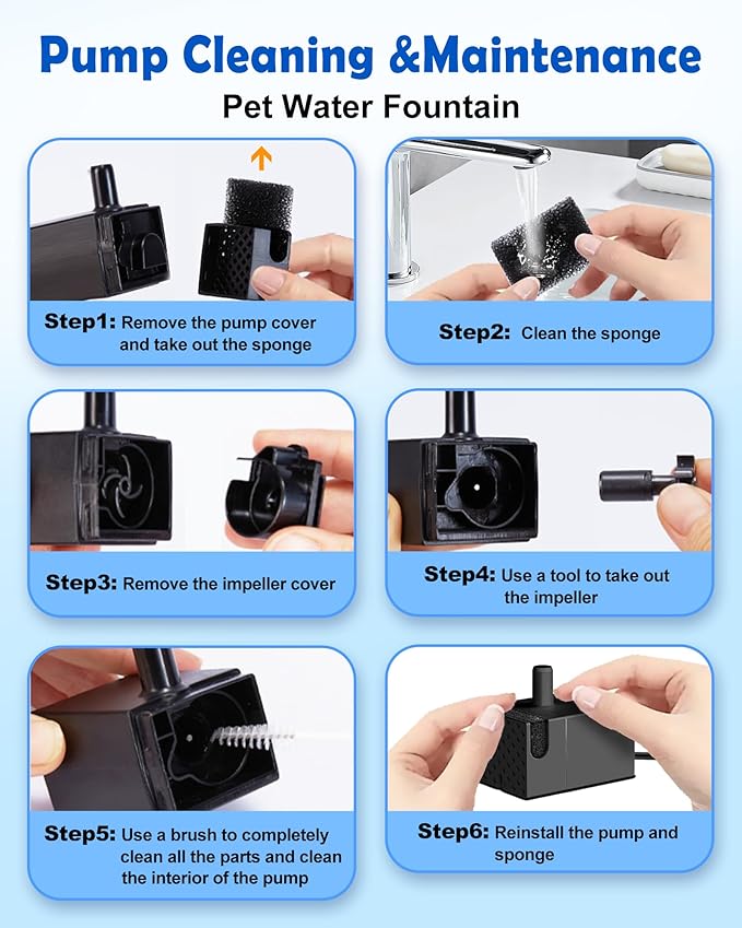 2025 Upgrade Pump with Light for FurryPlanet 3Gal Large Dog Water Fountain Stainless Steel,Two Metre Extension Cord,Low Water Indicator