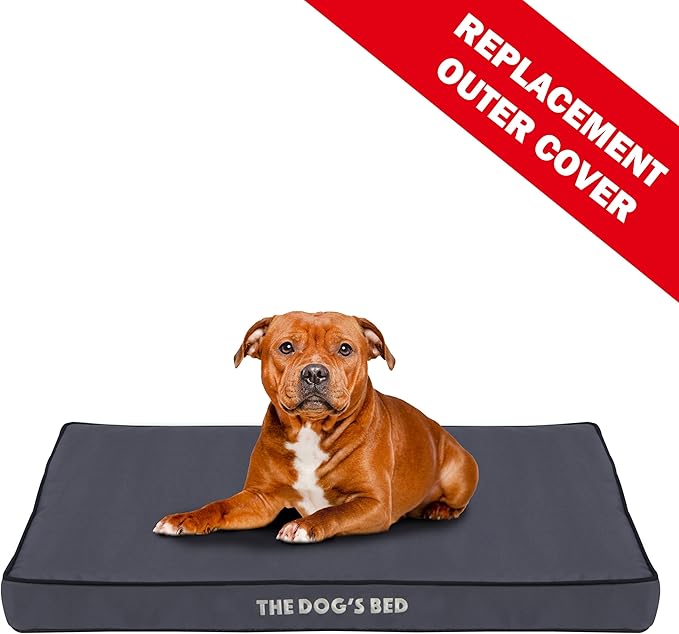 The Dog's Bed Replacement Outer Cover (No Mattress) for Large Grey with Black Trim (Easy Clean Cover) 3 Inches Waterproof Orthopedic Dog Bed.