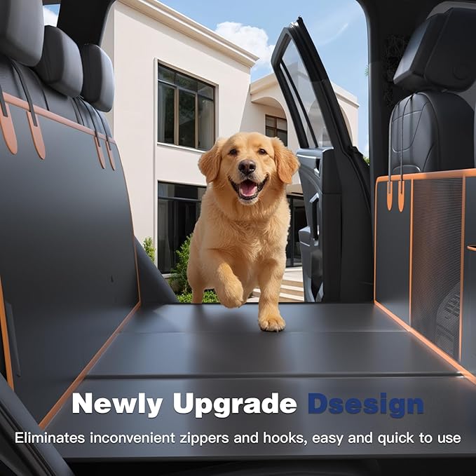 Back Seat Extender Dog Car Seat Cover for Back Seat Dog Hammock for Car with Hard Bottom Upgraded Waterproof Material Anti Scratch Safer Easy to Clean