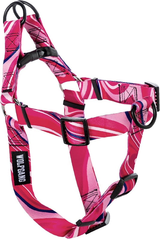 Wolfgang Heavy Duty Adjustable Dog Harness, Pull-Tested to Over 800 lbs for Walking & Training, MarbleSwirl Print, Medium