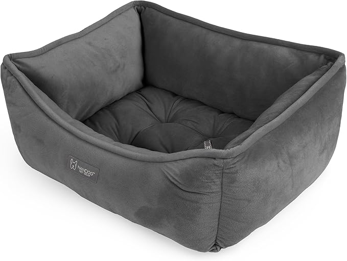 NANDOG The Signature Collection Reversible Bed in Pink Signature - Ultra Soft Micro Plush Fabric - Modern Design - Washable for Cats & Small/Medium Dogs
