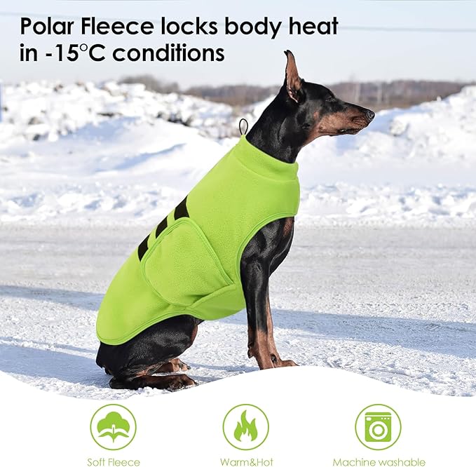 Dog Sweater,Adjustable Dog Sweaters for Small, Medium and Large Dogs Boys Girls, Dachshund Chihuahua Fleece Dogs Sweater (Green,XS)