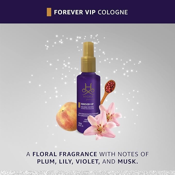 Hydra Forever VIP Pet Cologne, Finishing Cologne for Dogs and Cats, Grooming Spray, 4.4 Ounces