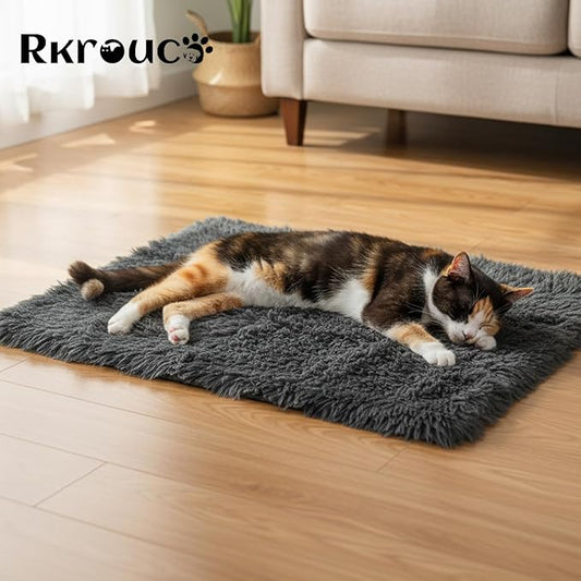 Pets Bed Blanket Dogs Reversible Soft Dog Throw Blankets Cats Mat Sleeper Fuzzy Pet Couch Covers Washable Cat Puppy Cover for Beds Car Sofa Travel Double Sided Furniture Protection (Dark Gray,S)