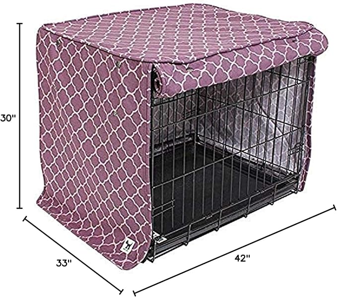 Molly Mutt Royals Dog Crate Cover, 100% Cotton Canvas Cover with 2 Roll-Up Panels, Ideal for Dog or Cat Crate, Durable, Washable, and Free of Harmful Chemicals, 48" x 30" x 33"