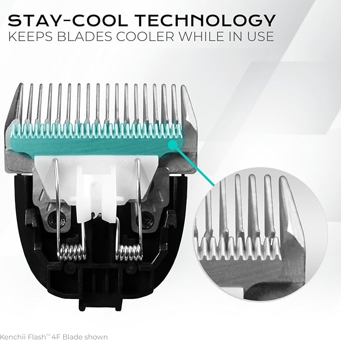 Kenchii Flash Clipper Blade (4F,9mm) Only Compatible with Flash Clipper,Black & White