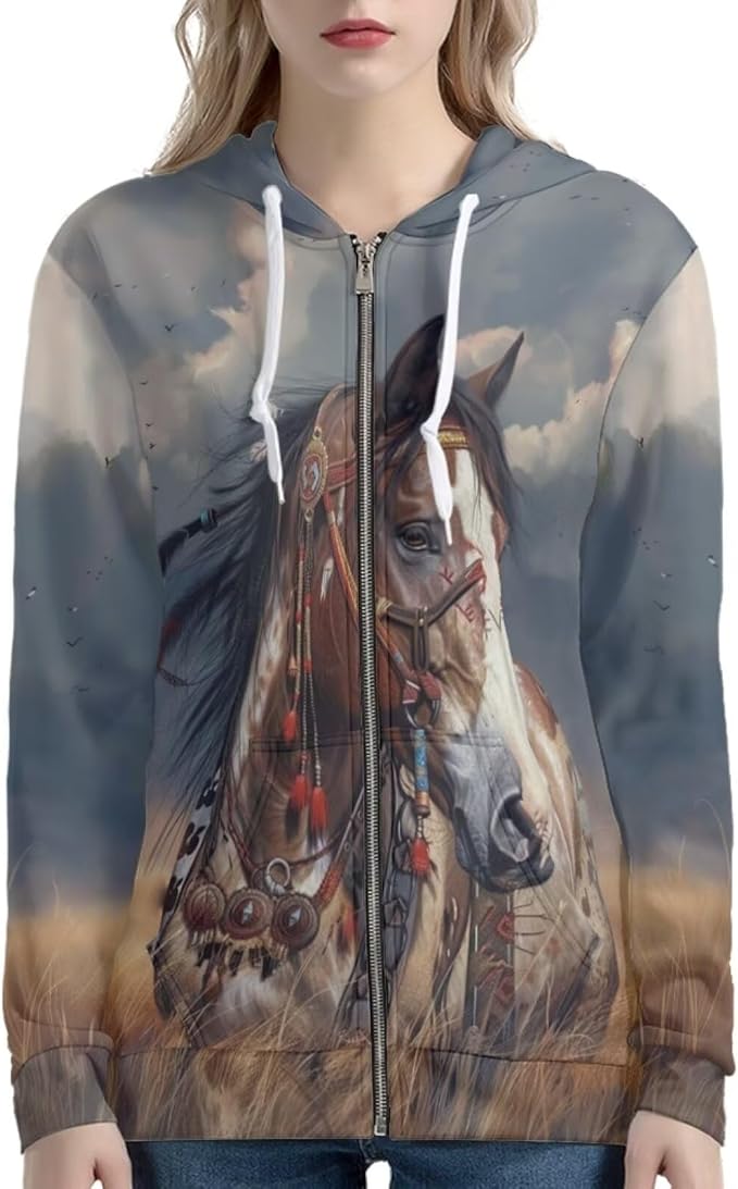 WELLFLYHOM Women Y2K Hoodie Zip Up Sweatshirt Vintage Jackets Hooded Cardigan