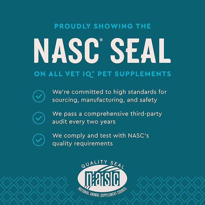 VetIQ Calming Support Supplement for Dogs, Calming Chews Help Manage Stress and Promote Relaxation, Anxiety Relief for Dogs, Made in The USA, 60 Count