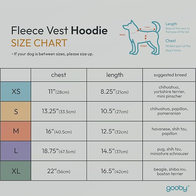 Gooby Fleece Vest Hoodie Dog Sweater - Gray, X-Small - Warm Pullover Dog Hoodie with O-Ring Leash for Small to Medium Dogs