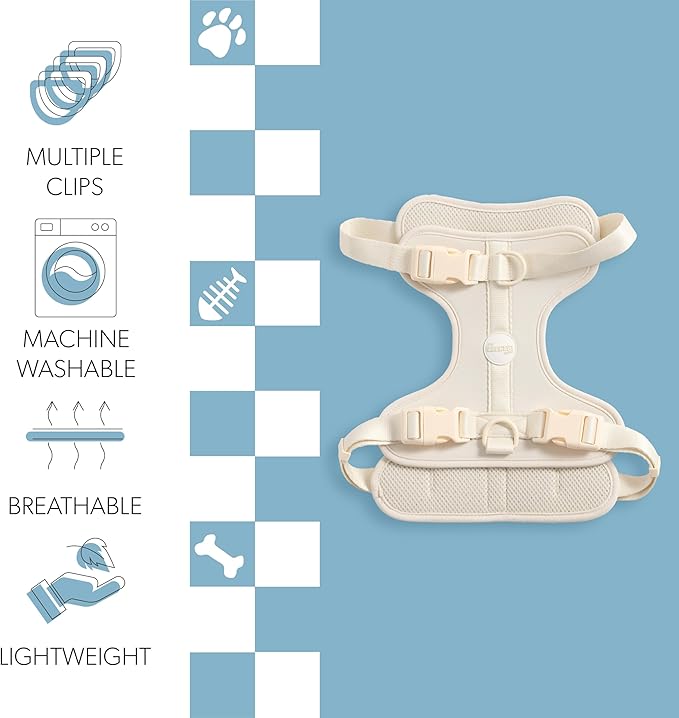 HNS1003L Arlo Large Adjustable Soft Padded No Pull Pet Harness with 3 Buckles and 3 Leash Clips, Bailey