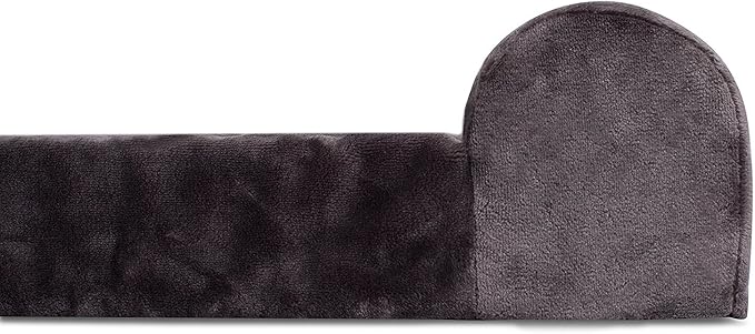 Internet's Best Memory Foam Lounger Pet Bed - Medium - 36 x 24 Inch - Ultra Soft Plush Pet Bed - Headrest Pillow Top - Gray