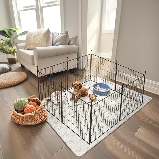FXW MiniPaws Unleashed Dog Playpen for Yard & RV Camping, Expandable 24-inch 6 Panels for Puppies and Small Dogs, Portable for Indoor and Outdoor Use