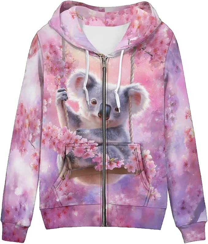 WELLFLYHOM Women Y2K Hoodie Zip Up Sweatshirt Vintage Jackets Hooded Cardigan
