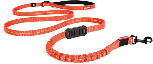 EzyDog Zero Shock LITE Dog Leash - Shock Absorbing Bungee Leash for Dogs That Pull or Excite - Dual Handle and Reflective for Medium, or Small Dogs (72", Orange)