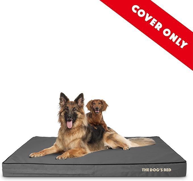 The Dog's Bed Replacement Outer Cover ONLY (Outer Cover ONLY - NO Bed, NO Waterproof Inner) for The Dog's Bed, Washable Oxford Fabric, XXL 4 Inches (Grey with Black Piping)