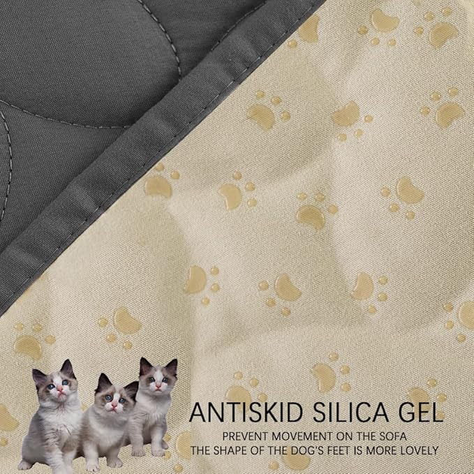 Ameritex Waterproof Pet Bed Cover Anti-Slip Dog Bed Blanket for Sofa and Furniture Waterproof New Pattern Design (Darkgrey, 30x53 Inch (Pack of 1))