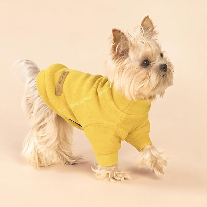 Fitwarm 3 Pack Classic Fleece Dog Sweater, Turtleneck Dog Sweatshirt, Winter Clothes for Small Dogs Boy Girl, Pet Pullover Jumper, Cat Apparel, Orange, Yellow, Coffee, Large