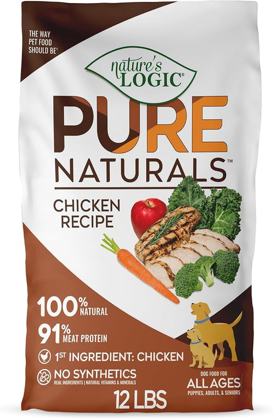 NATURE'S LOGIC Pure Naturals™ 100% Natural Chicken Recipe Synthetic-Free Dry Dog Food, 12 lbs