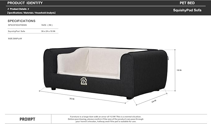 Modern high-Rise Dog Sofas are Designed for Small and Medium-Sized Pets, They are Plush Sofa beds for Cats and Small and Medium-Sized Dogs, and are Indoor pet Furniture(Grey)