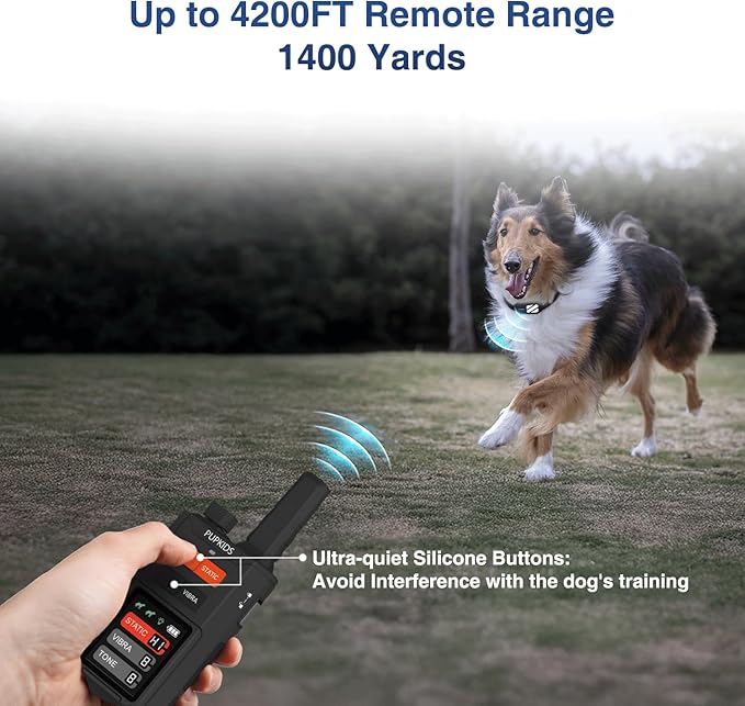 Dog Training Collar with Remote, 4200FT Innovative E Collar for Dogs Training with 4 Powerful Modes, IPX7 Waterproof Rechargeable Electric Collar for 20-140 Lbs Dogs