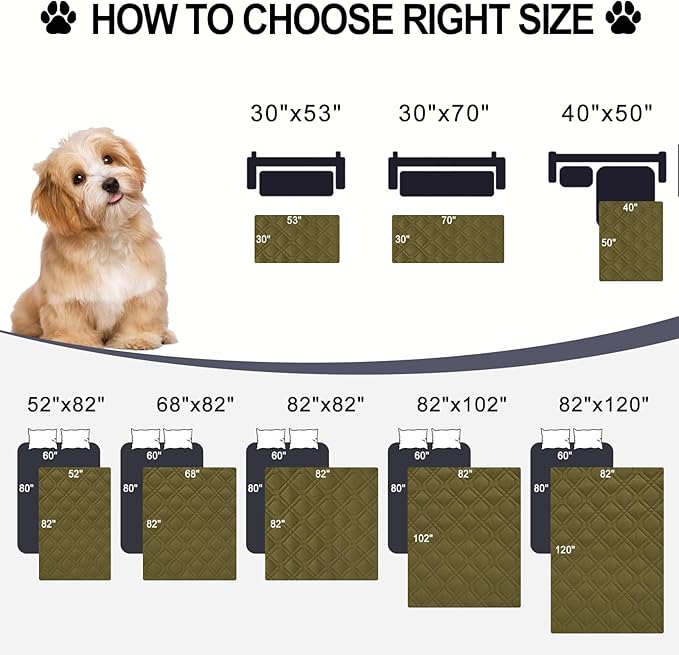 Smiry Waterproof Dog Blanket, 82x120 Inch Soft Pet Bed Cover Reversible, Washable Sofa Couch Furniture Protector for Small Medium Large Dog Puppy Cat, Geometric, Green/Navy