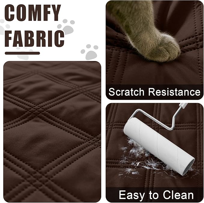Smiry Waterproof Dog Bed Cover Blanket 30x53, Soft Reversible Pet Blanket, Washable Leakproof Cats Dogs Couch Cover for Sofa, Couch, Furniture, Lattice, Chocolate/Dark Grey