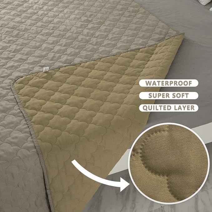 SPXTEX Dog Bed Cover Washable Pee Pads Dog Blankets for Puppy Large Dog Cat,Sofa Reversible Changing Pad Reusable 1 Piece（68"x82",Beige+Sand+Sand）