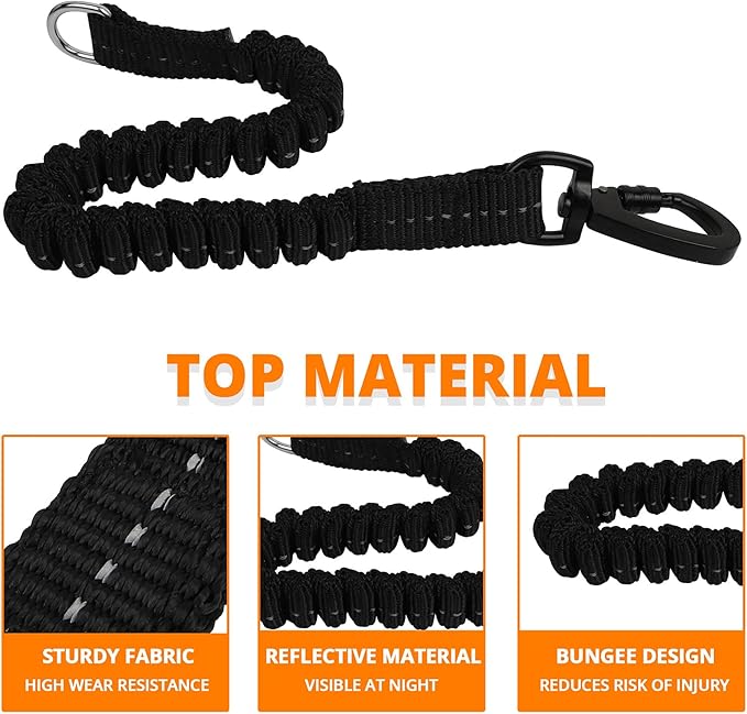 jenico Long Dog Leash 15FT: Heavy Duty Nylon Rope Leashes for Dogs Training with Reflective Threads Bungee and Padded Handle - Dog Lead for Large Small Medium Dogs Outside Walking Hiking