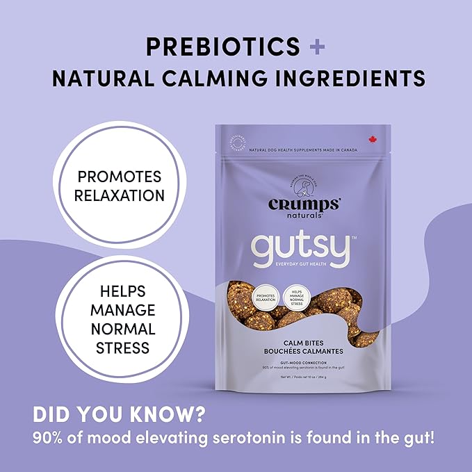 CRUMPS NATURALS Gutsy-Calm Bites 4.6oz/130g, Dog Treats, Supplements