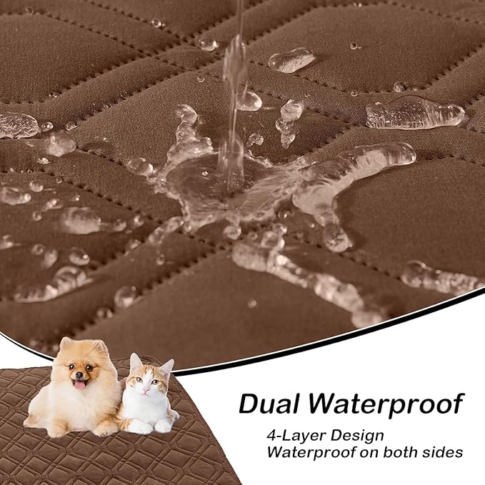 hyha Waterproof Dog Bed Blanket, Soft Pet Blankets, Waterproof Couch Cover for Dogs, Reversible Sofa Covers Washable for Furniture (40x80 Inch, Brown/Chocolate)